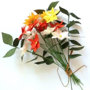 Bouquet de fleurs en papier népalais