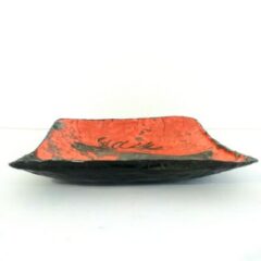 Coupelle décorative en papier mâché  – Décor cerf / rennes bramant