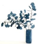 bouquet de 4 tiges de ginkgo en papier népalais bleu ardoise