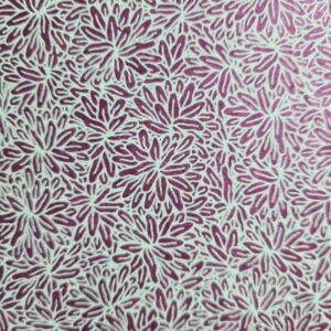 Carnets différents formats – Couverture papier népalais fleurs violettes sur fond vert