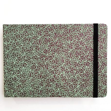 A5 sketchbook fleurs violet et vert