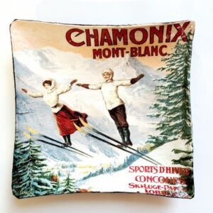 Coupelle décorative en papier mâché  – Décor vintage affiche pub Chamonix