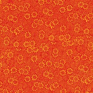 Carnets différents formats – Couverture papier népalais fleurs oranges sur fond rouge
