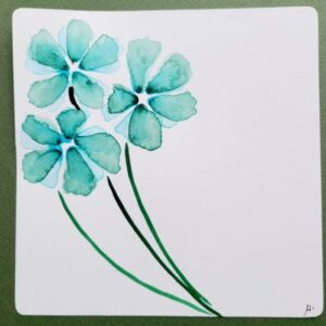 Cartes de vœux aquarelle trois fleurs